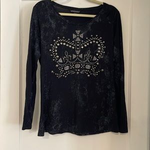 Rock & Roll long sleeve bling shirt.